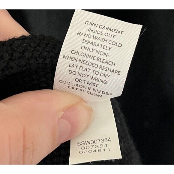 J. Jill Women’s 1X Wool Blend Knit Long Sleeve Cowl Neck Sweater Black Sequins - Picture 6 of 6